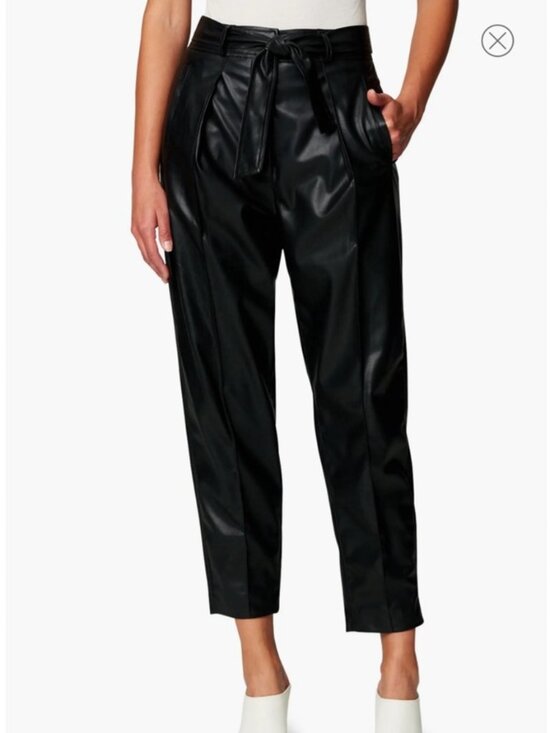 NWT BLANK NYC Black Faux Leather Paperbag Waist in Women's 32 - Picture 8 of 12